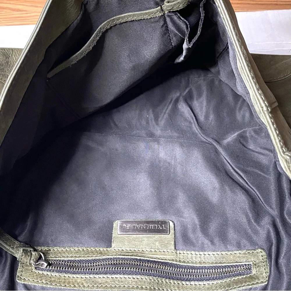 Tylie Malibu Y2K Green Leather Laptop Messenger Bag - Picture 5 of 11